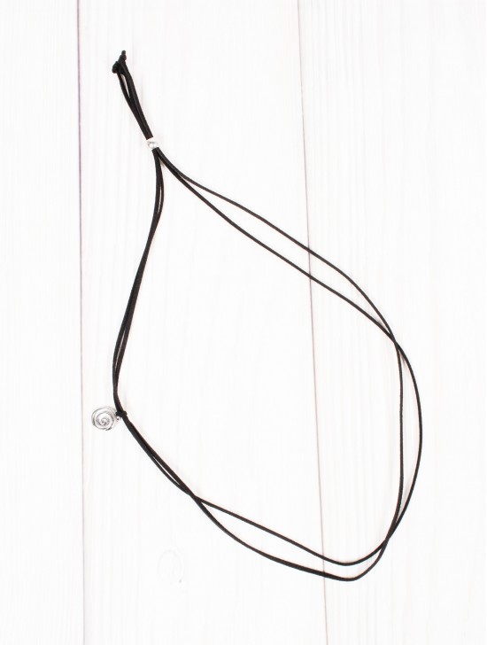 Black Multi-Rope Necklace W/ Swirl Pendant (10 pcs)